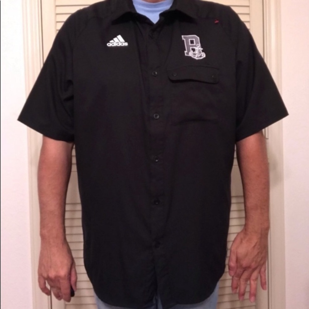 ADIDAS SNAP FRONT BLACK POLY SPORT SHIRT